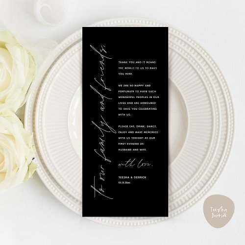 Minimalist Wedding Place Setting Thank You Card