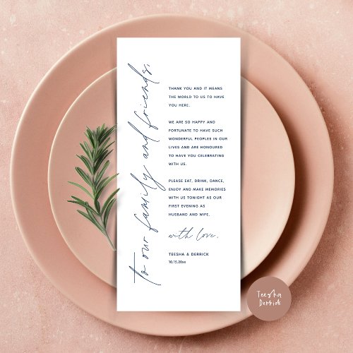 Minimalist Wedding Place Setting Thank You Card