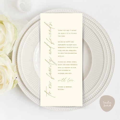 Minimalist Wedding Place Setting Thank You Card