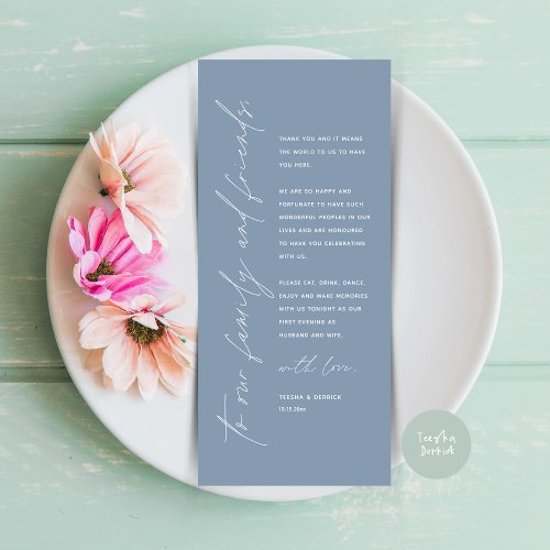 Minimalist Wedding Place Setting Thank You Card