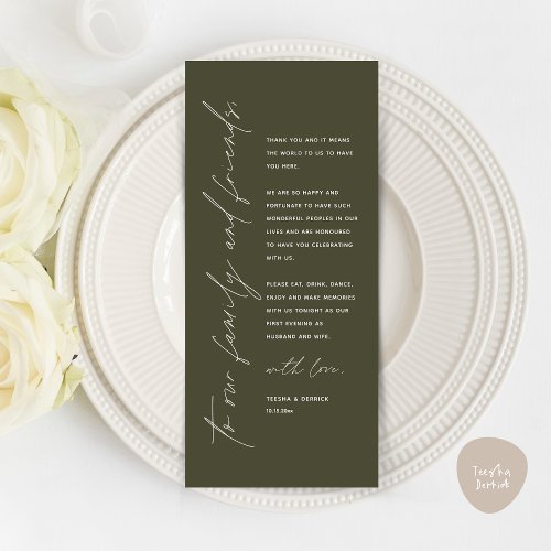 Minimalist Wedding Place Setting Thank You Card