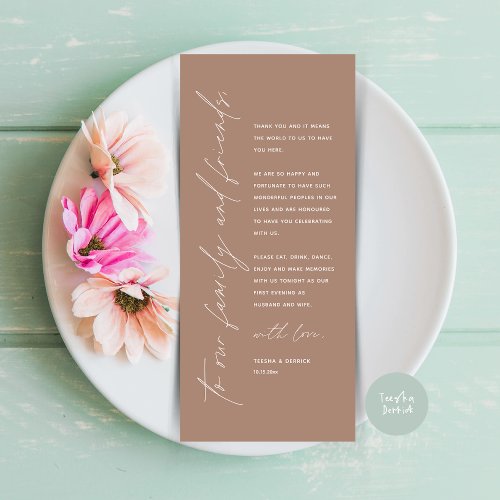 Minimalist Wedding Place Setting Thank You Card