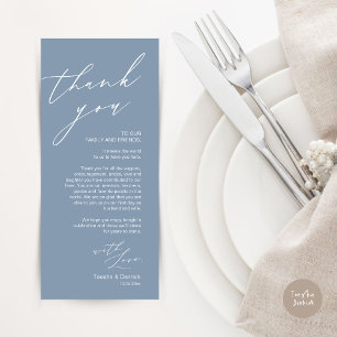 Minimalist Wedding Place Setting Thank You Card