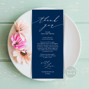 Minimalist Wedding Place Setting Thank You Card