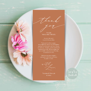 Minimalist Wedding Place Setting Thank You Card