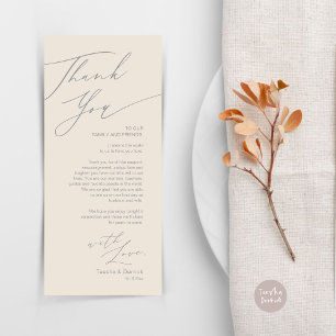 Minimalist Wedding Place Setting Thank You Card