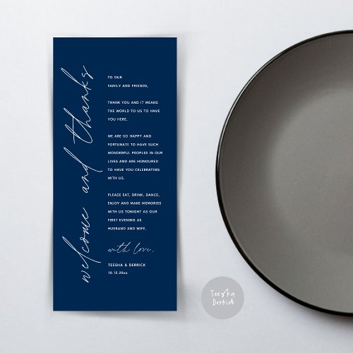 Minimalist Wedding Place Setting Thank You Card