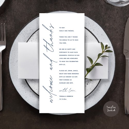 Minimalist Wedding Place Setting Thank You Card