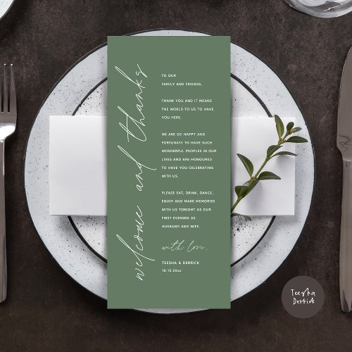 Minimalist Wedding Place Setting Thank You Card