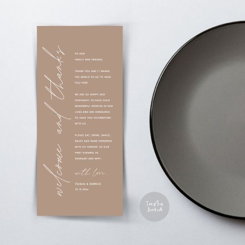 Minimalist Wedding Place Setting Thank You Card