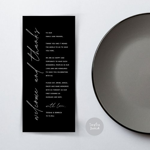 Minimalist Wedding Place Setting Thank You Card