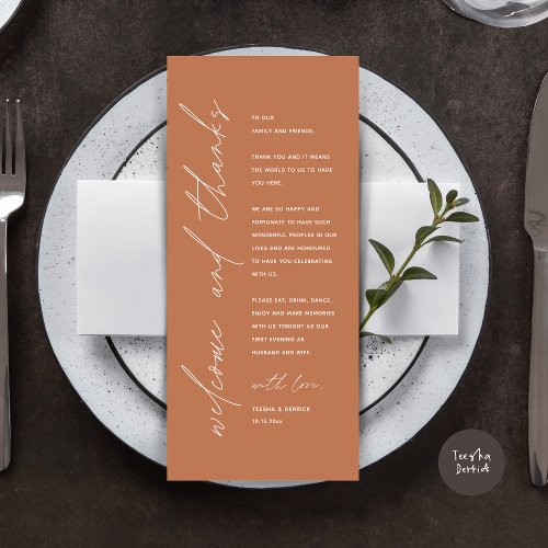 Minimalist Wedding Place Setting Thank You Card