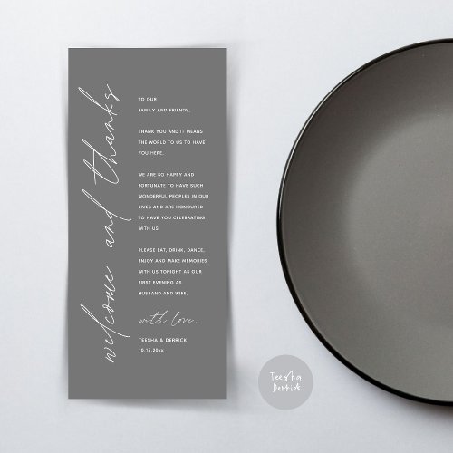 Minimalist Wedding Place Setting Thank You Card