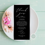 Minimalist Wedding Place Setting Thank You Card<br><div class="desc">Wedding dinner place setting Thank You Card, in Modern minimalist gentle script, in classy black themed. Share the love and show your appreciation to your guests, when they sit down at their seat and read this personalised charming thank you place setting card. It's a wonderful way to kick off your...</div>