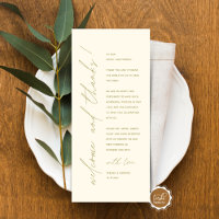 Minimalist Wedding Place Setting Thank You Card