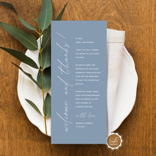 Minimalist Wedding Place Setting Thank You Card