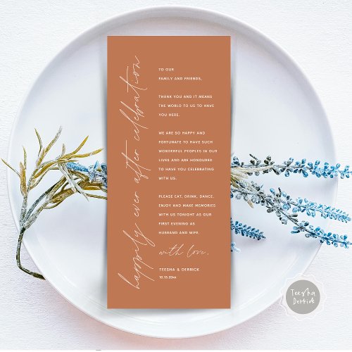 Minimalist Wedding Place Setting Thank You Card