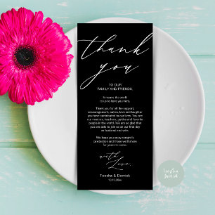 Minimalist Wedding Place Setting Thank You Card