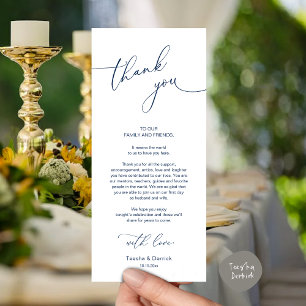 Minimalist Wedding Place Setting Thank You Card