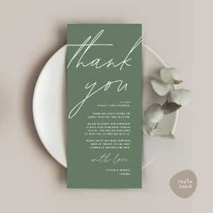 Minimalist Wedding Place Setting Thank You Card