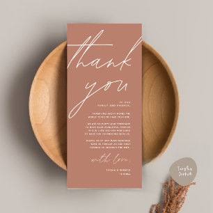 Minimalist Wedding Place Setting Thank You Card