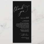 Minimalist Wedding Place Setting Thank You Card<br><div class="desc">This is the Modern romantic classy calligraphy, in black and white theme, Place Setting Thank You Cards. Share the love and show your appreciation to your guests, when they sit down at their seat and read this personalised charming thank you place setting card. It's a wonderful way to kick off...</div>