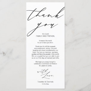 Minimalist Wedding Place Setting Thank You Card
