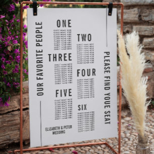 Minimalist Wedding Plan Seating Chart Foam Board