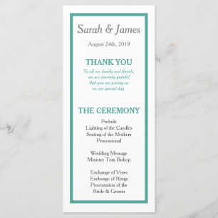 Minimalist Wedding Program
