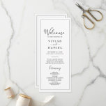 Minimalist Wedding Program<br><div class="desc">This minimalist wedding program is perfect for a simple wedding. The modern romantic design features classic black and white typography paired with a rustic yet elegant calligraphy with vintage hand lettered style. Customizable in any color. Keep the design simple and elegant, as is, or personalize it by adding your own...</div>