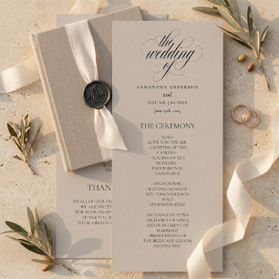 Minimalist Wedding Program Elegant Script