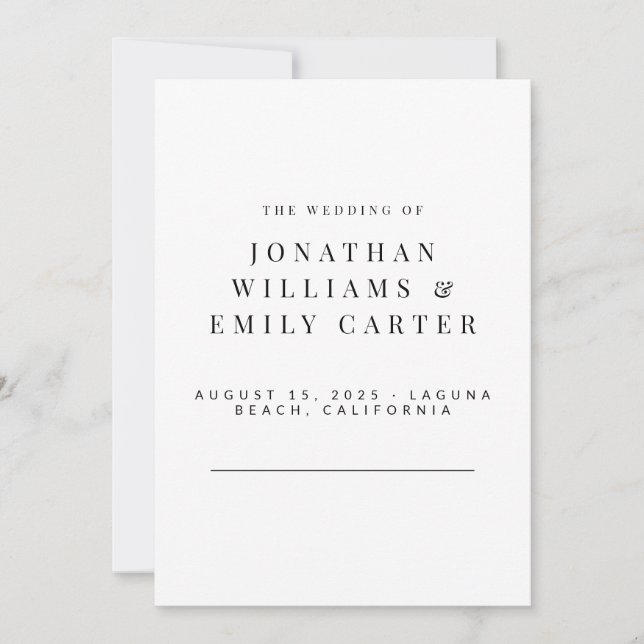 Minimalist Wedding Program – Modern 5x7 (Front)