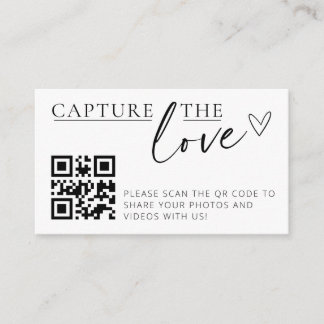 Minimalist Wedding QR Code Photo Collector Card