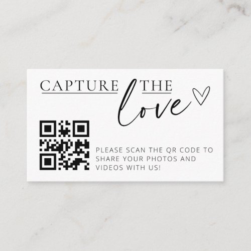 Minimalist Wedding QR Code Photo Collector Card