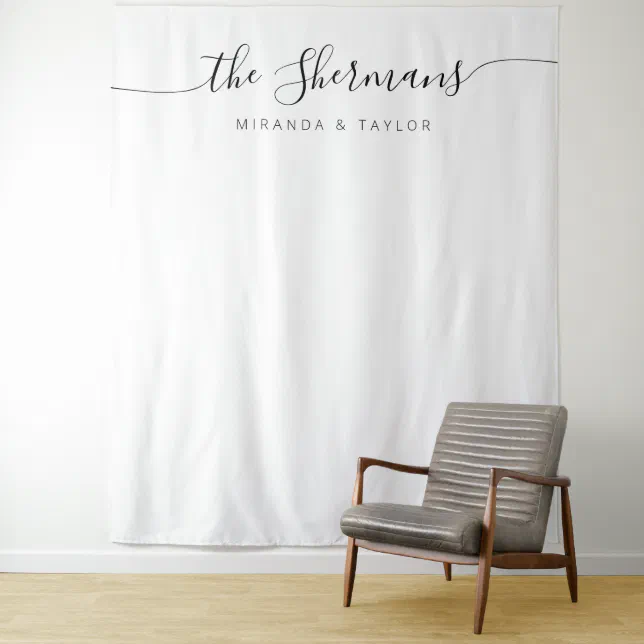 Minimalist Wedding Reception Decor Backdrop | Zazzle