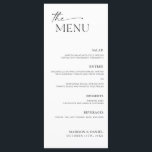 Minimalist Wedding Reception Dinner Menu<br><div class="desc">This minimalist dinner menu matches any wedding style!</div>