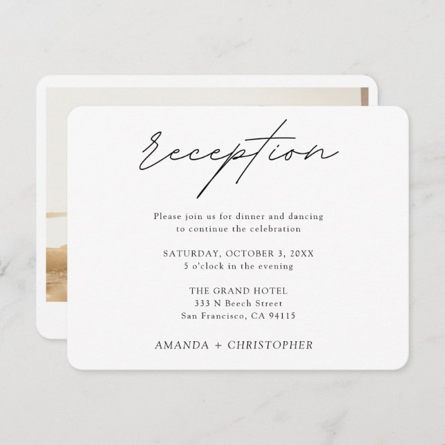 Minimalist Wedding Reception Enclosure Card (Front/Back)