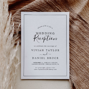 Minimalist Wedding Reception Invitation