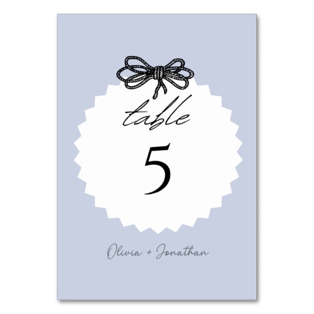 Minimalist Wedding Reception Table card (Front)