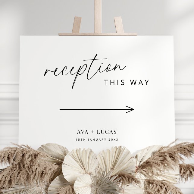Minimalist Wedding Reception This Way Sign (Creator Uploaded)