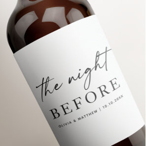 Minimalist Wedding Rehearsal Dinner | Night Before Wine Label