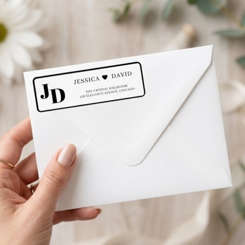 Minimalist Wedding Return Address Label Monogram