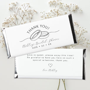 Minimalist Wedding Ring Bridal Favor Wrapper Hershey Bar Favors