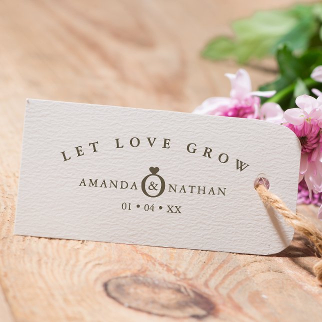 Minimalist Wedding Ring Heart Names and Date Rubber Stamp (Creator Uploaded)