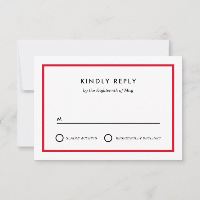 Minimalist Wedding RSVP Card (Front)