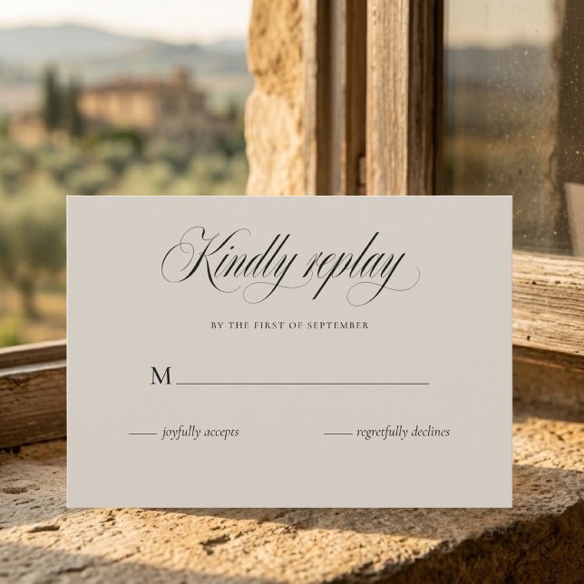 Minimalist Wedding RSVP Card | Elegant Script  (Creator Uploaded)