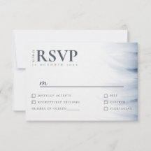 Minimalist Wedding RSVP Card with Ink Accent