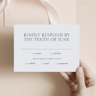 Minimalist Wedding RSVP Card with Meal Choices