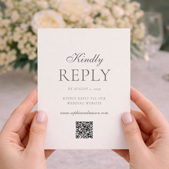 Minimalist Wedding RSVP Card with QR Code (Creator Uploaded)