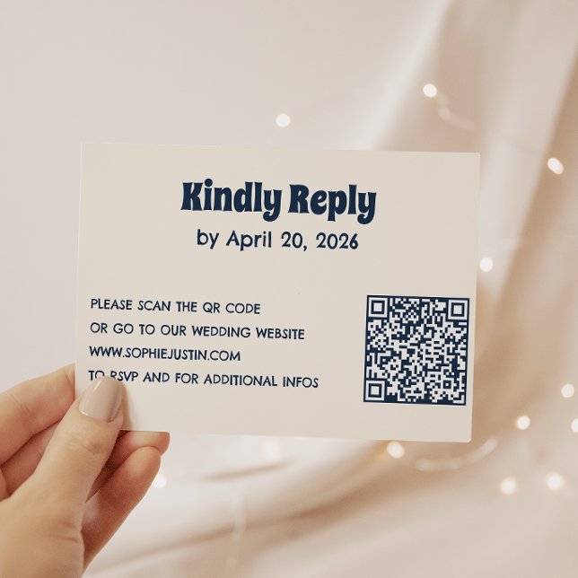 Minimalist Wedding RSVP Card with QR Code (Creator Uploaded)